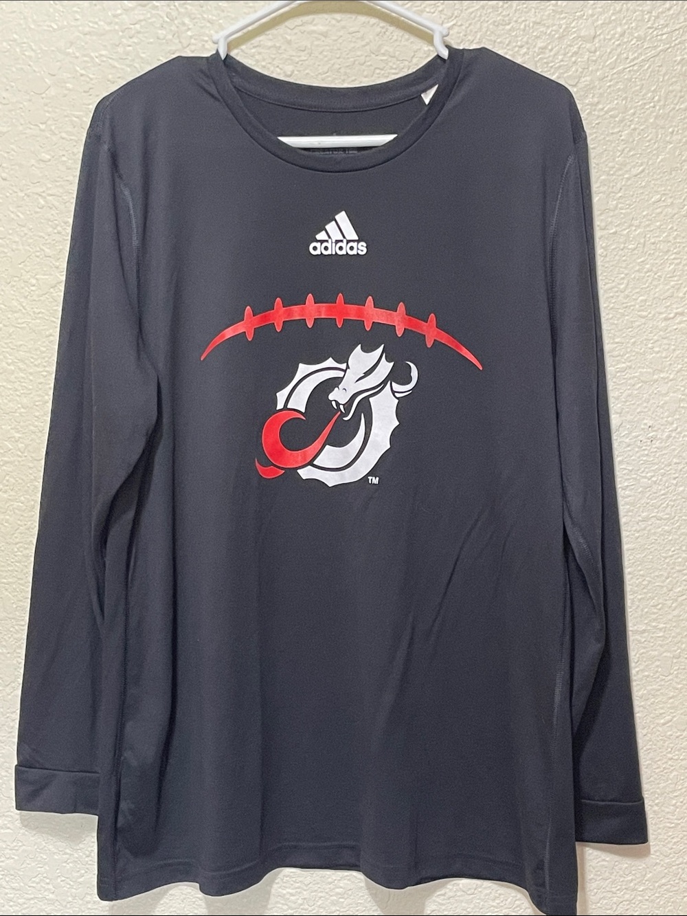 Adidas Moorhead State Dragons Men's Black & Red Long Sleeve Tee. Good Condition.